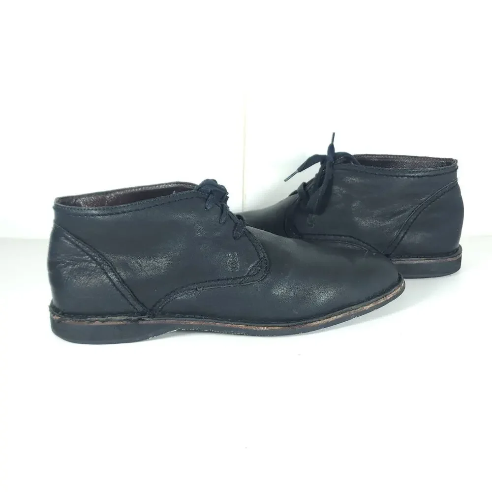 JOHN VARVATOS Hipster Men's US10,5M Black Soft Leather Laceup Ankle Chukka Boots